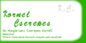kornel cserepes business card