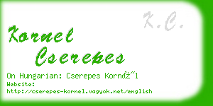 kornel cserepes business card